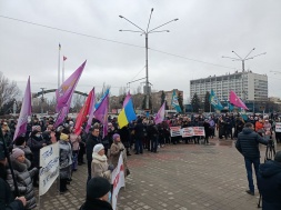 В Запорожье предприниматели вышли на акцию протеста против фискализации бизнеса
