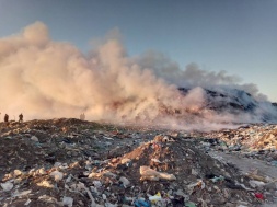 На макухівському сміттєзвалищі, де гасили вогонь тиждень, знову пожежа