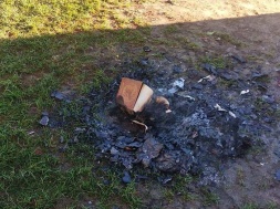 В Днепре из уличной библиотеки на «поляне Райончика» украли и сожгли книги