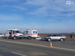 На трассе в Запорожской области произошло массовое ДТП с участием полицейской машины