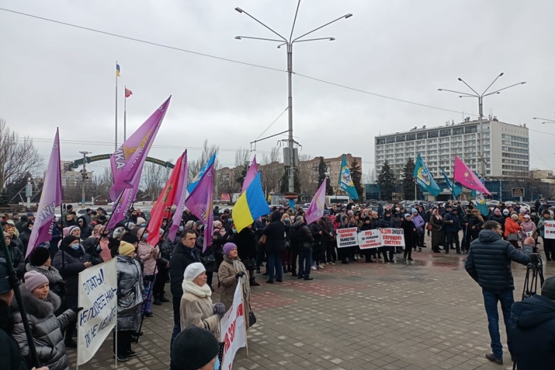 В Запорожье предприниматели вышли на акцию протеста против фискализации бизнеса