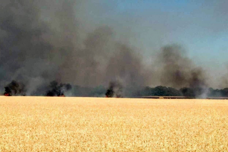 На Полтавщині через викид газу на свердловині могло загорітись 200 гектарів пшениці: чергували більше 70 пожежників