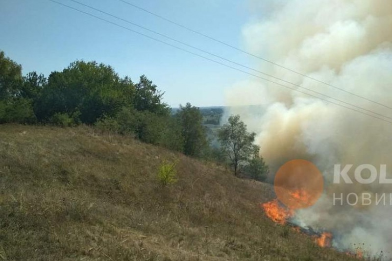 На Полтавщині горить яр: вогонь підбирається до осель та школи