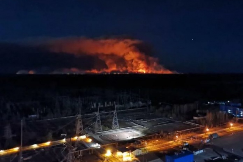 Загрязнённый пожаром воздух Чернобыля несёт в сторону Запорожья