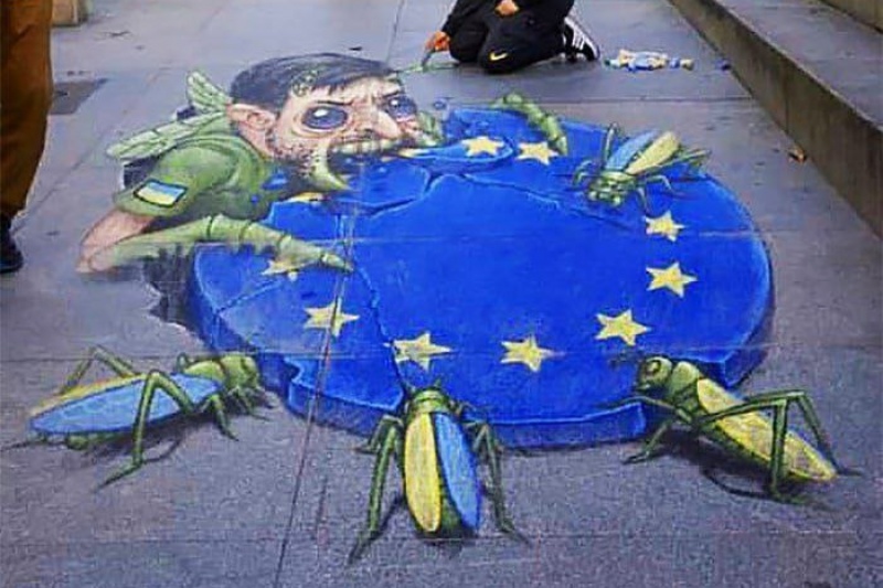 В Европейских странах начали появляться доходчивые граффити об отношении к Украине и украинцам