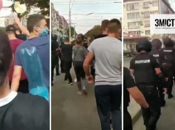У Полтаві курсантам роздали прапорці ЛГБТ, а поліцейські вчилися їх захищати під час тактичних навчань