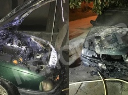 В Днепре ночью горел автомобиль: поджигатель задержан